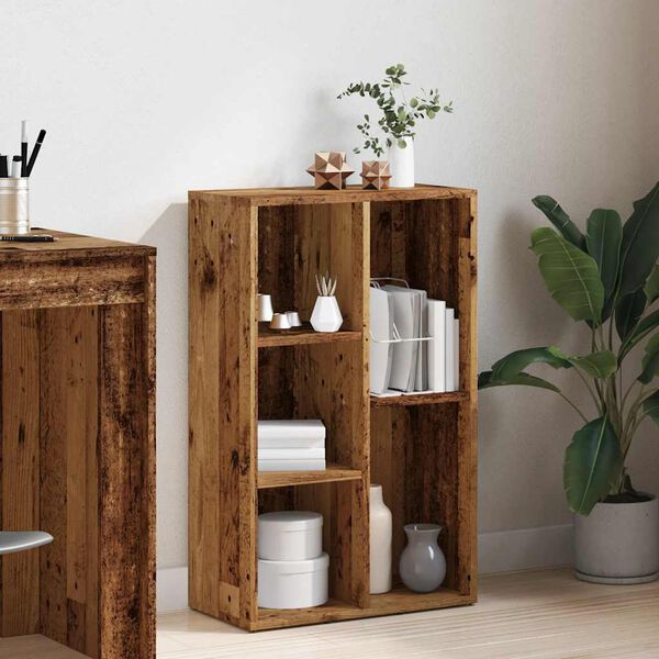 vidaXL Bokhylla åldrat trä 50x25x80 cm konstruerat trä