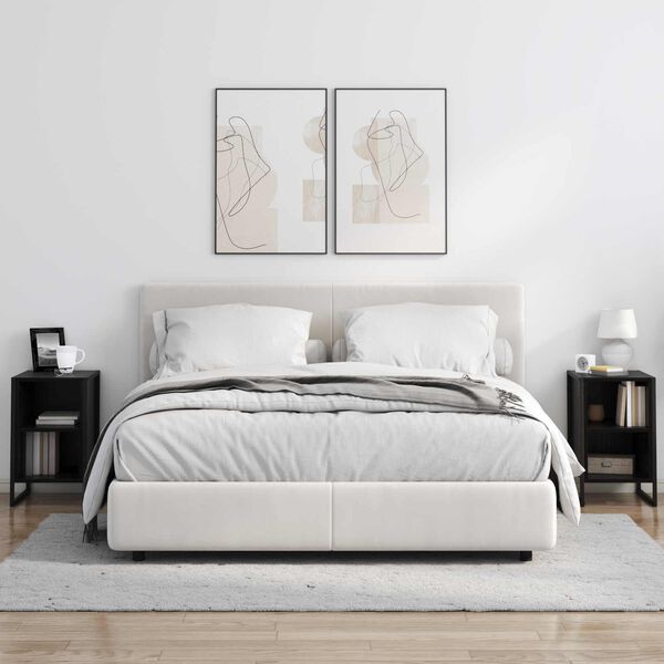 vidaXL S&auml;ngbord Svart Ek 39.5 x 30 x 50 cm Konstruerat tr&auml;