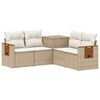 vidaXL Soffset 5 st Beige och kr&auml;mvit Poly Rattan och st&aring;l