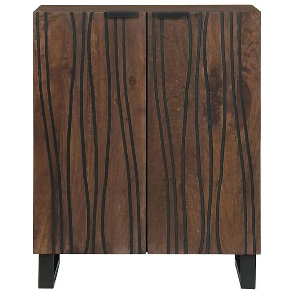 vidaXL Sideboard Valn&ouml;t 60 x 33,5 x 75 cm Massivt mangotr&auml;