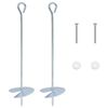 vidaXL Jordankare 2 pcs Silver &Oslash;10 x 40 cm Galvaniserat metall