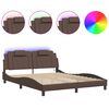 vidaXL Bed Frame "Viana" with LED without Mattress Brown 160x200 cm