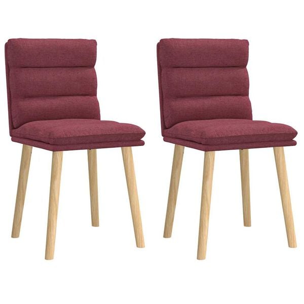 vidaXL Snurrbara matstolar 2 st vinröd tyg