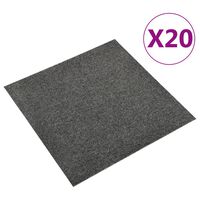 vidaXL Textilplattor 20 st 5 m² 50x50 cm antracit