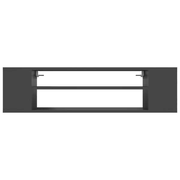 vidaXL Väggmonterad tv-bänk grå 100x30x26,5 cm konstruerat trä