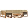 vidaXL Utomhussoffset med kudde 7 pcs Naturlig och Beige