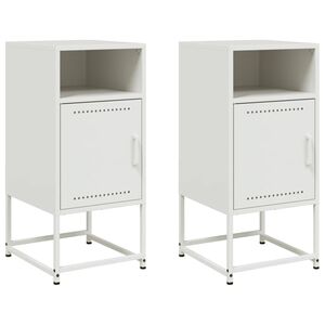 vidaXL S&auml;ngbord 2 st vit 36x39x78 cm st&aring;l