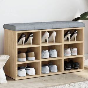 vidaXL Skob&auml;nk Sonoma Ek 82x32x50 cm Konstruerat tr&auml;