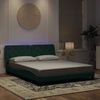 vidaXL Bed Frame with LED without Mattress Dark Green 160x200 cm Velvet