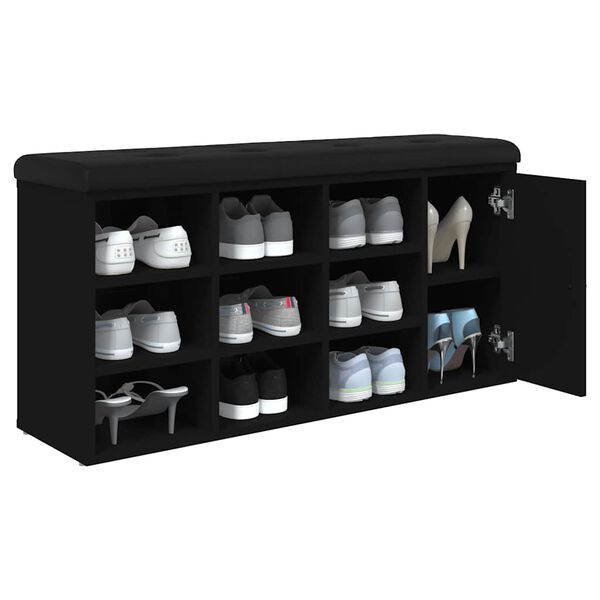 vidaXL Skob&auml;nk svart 102x32x50 cm konstruerat tr&auml;