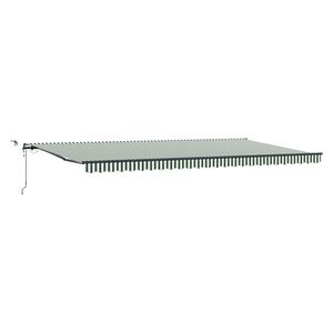 vidaXL Utdragbar markis Gr&ouml;n och Vit 600 &times; 300 cm Polyester