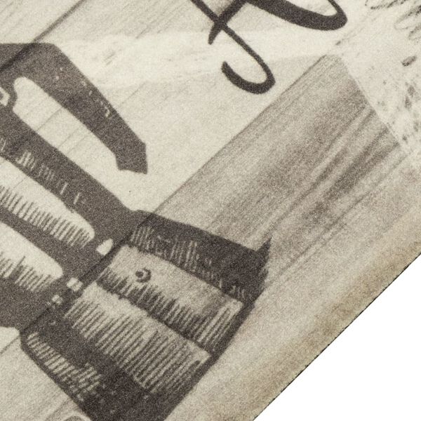 vidaXL Köksmatta maskintvättbar kaffe grå 60x300 cm sammet