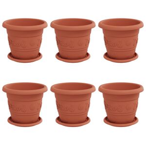 vidaXL V&auml;xtkrukor 6 pcs Murgr&ouml;n &Oslash; 26 x 21,5 cm Plast