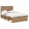 vidaXL S&auml;ngram med huvudgavel Artisan Ek 120 x 200 cm Massiv furu