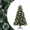 vidaXL Konstgjord julgran med kulor 120 cm 150 LED-lampor Varmvit
