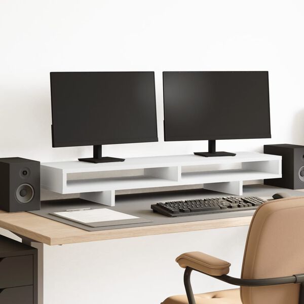 vidaXL Sk&auml;rmst&auml;ll vit 100x27x15 cm konstruerat tr&auml;