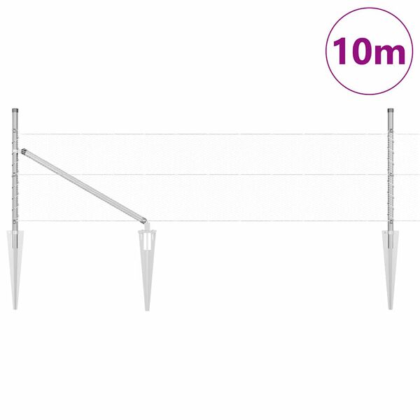 vidaXL St&auml;ngselstolpe Silver 10 x 0,4 m (13 mm n&auml;t) St&aring;l