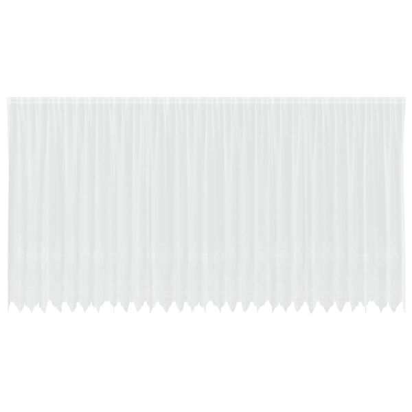 vidaXL Spetsgardin med gardiner Blommor Vit 245 x 750 cm Polyester