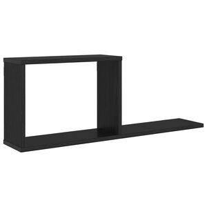 vidaXL Flytande hyllor Svart ek 80 x 15 x 30 cm Konstruerat tr&auml;