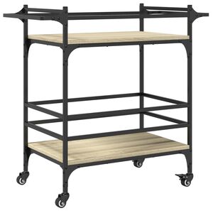 vidaXL K&ouml;ksvagn sonoma-ek 82x40x78,5 cm konstruerat tr&auml;