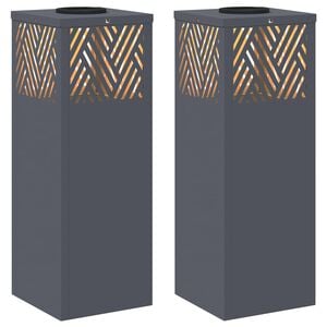 vidaXL Solar LED Stig Ljus 2 pcs Antracit Kallvalsat st&aring;l