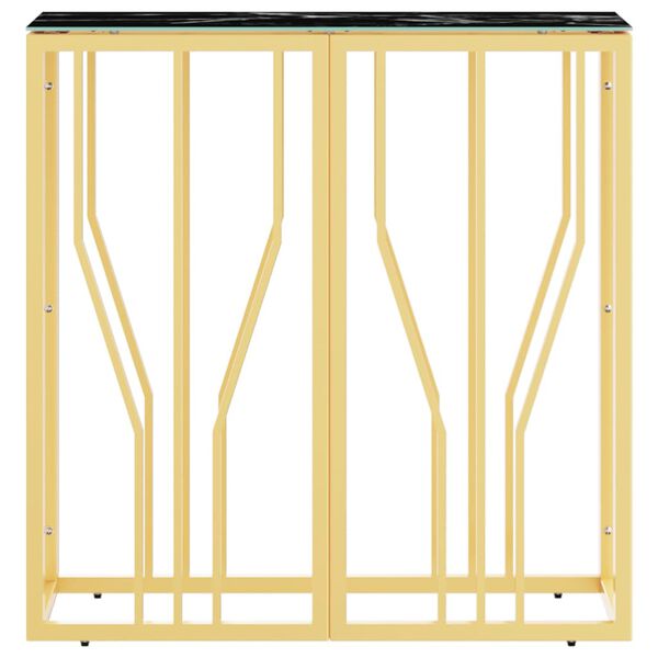 vidaXL Avlastningsbord guld 70x30x70 cm rostfritt stål och glas