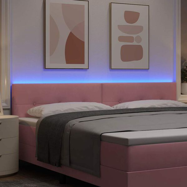 vidaXL LED huvuddyna med LED -remsljus Rosa 200 cm Polyester