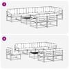 vidaXL Utomhussoffset med kudde 9 pcs Naturlig och Gr&auml;dde