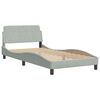 vidaXL Bed Frame without Mattress Light Grey 100x200 cm Velvet