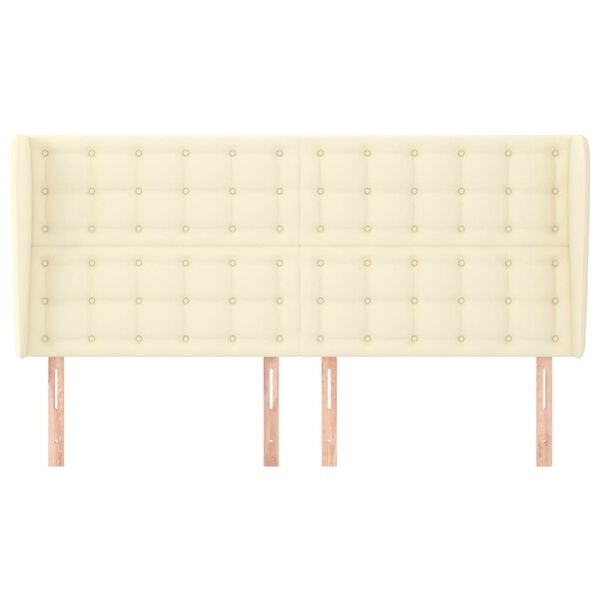 vidaXL S&auml;nggavel med kanter gr&auml;ddvit 203x23x118/128 cm konstl&auml;der