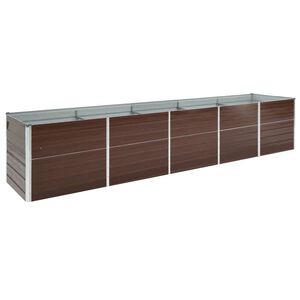 vidaXL Odlingsl&aring;da upph&ouml;jd galvaniserat st&aring;l 400x80x45 cm brun