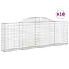vidaXL Gabioner b&aring;gformade 10 st 300x30x100/120 cm galvaniserat j&auml;rn