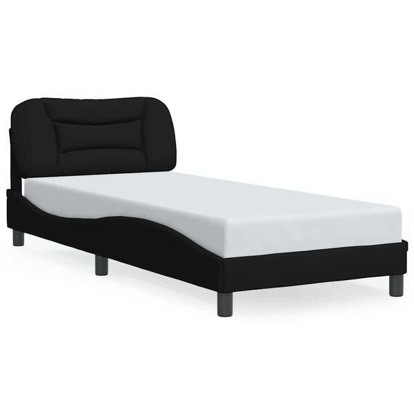 vidaXL Bed Frame without Mattress "Hvar" Black 90x200 cm Fabric
