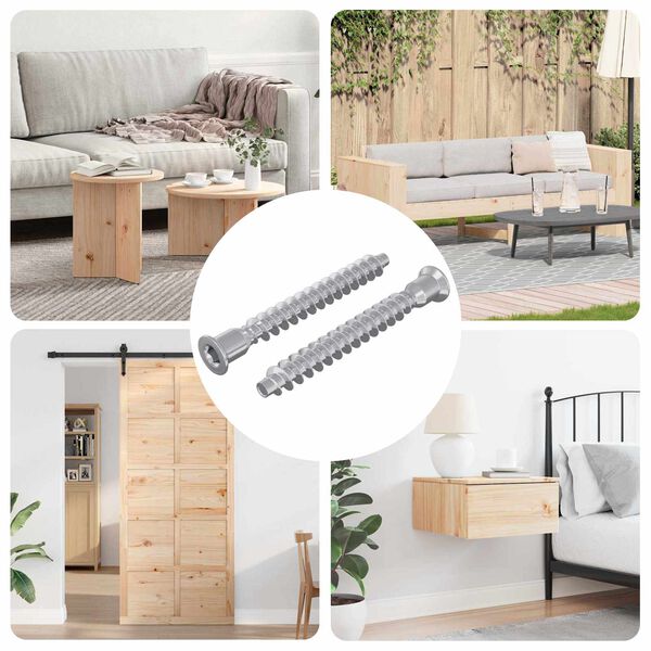 vidaXL Konfirmationsskruvar 2 pcs Silver Metall