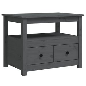vidaXL Soffbord gr&aring; 71x49x55 cm massiv furu