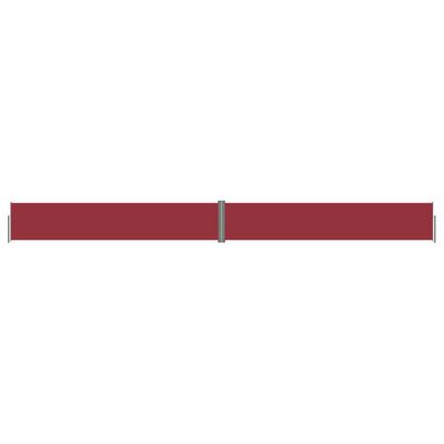 vidaXL Infällbar sidomarkis röd 117x1200 cm