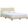 vidaXL Bed Frame without Mattress Cream 120x200 cm Fabric