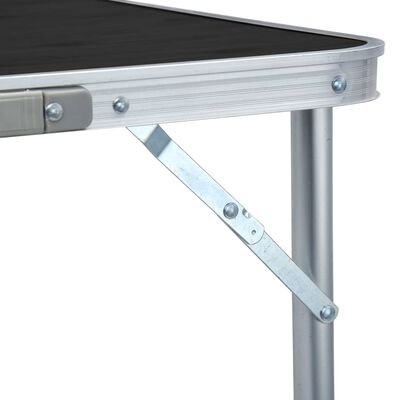 vidaXL Hopfällbart campingbord grå aluminium 240x60 cm