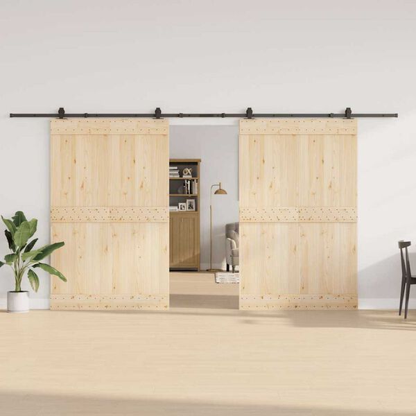 vidaXL Skjutd&ouml;rrsbeslag 427 cm st&aring;l svart