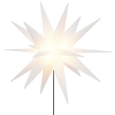 vidaXL Stjärnor med spett LED 3 st vikbar vit 35 cm