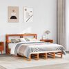 vidaXL S&auml;ngram utan madrass vaxbrun 135x190 cm massiv furu