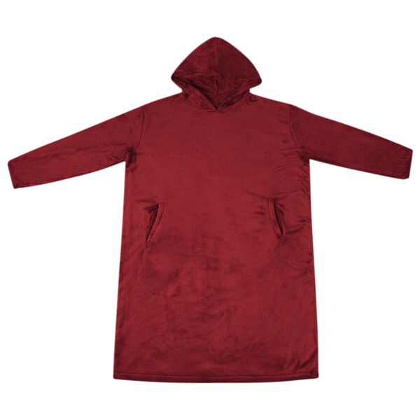 vidaXL Filt-hoodie Bordeaux R&ouml;d l Flanell