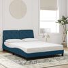 vidaXL Bed Frame without Mattress Blue 140x190 cm Velvet