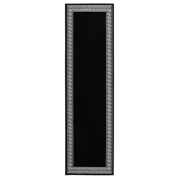 vidaXL G&aring;ngmatta svart BCF med motivb&aring;rd 60x300 cm