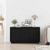 vidaXL Sideboard Svart Ek 102 x 35 x 55 cm Konstruerat trä