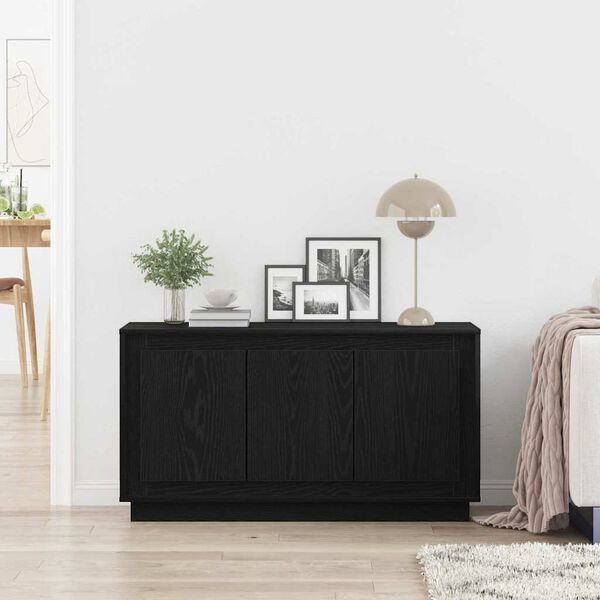 vidaXL Sideboard Svart Ek 102 x 35 x 55 cm Konstruerat trä