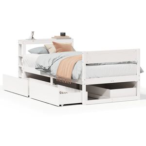 vidaXL S&auml;ngram utan madrass vit 75x190 cm massiv furu