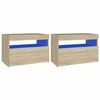 vidaXL S&auml;ngbord med LED-belysning 2 st sonoma-ek 60x35x40 cm