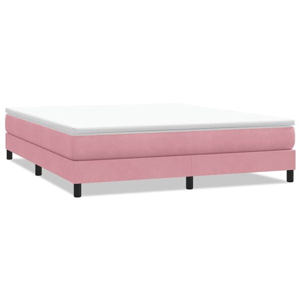 vidaXL Resårsäng utan madrass rosa 180x210 cm sammet
