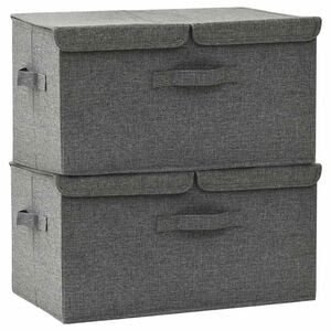 vidaXL F&ouml;rvaringsl&aring;da 2 st tyg 50x30x25 cm antracit